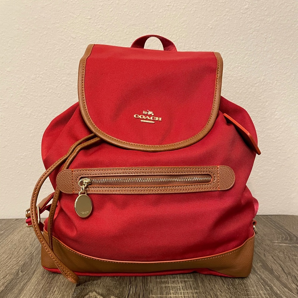 NEW Coach red mini backpack
